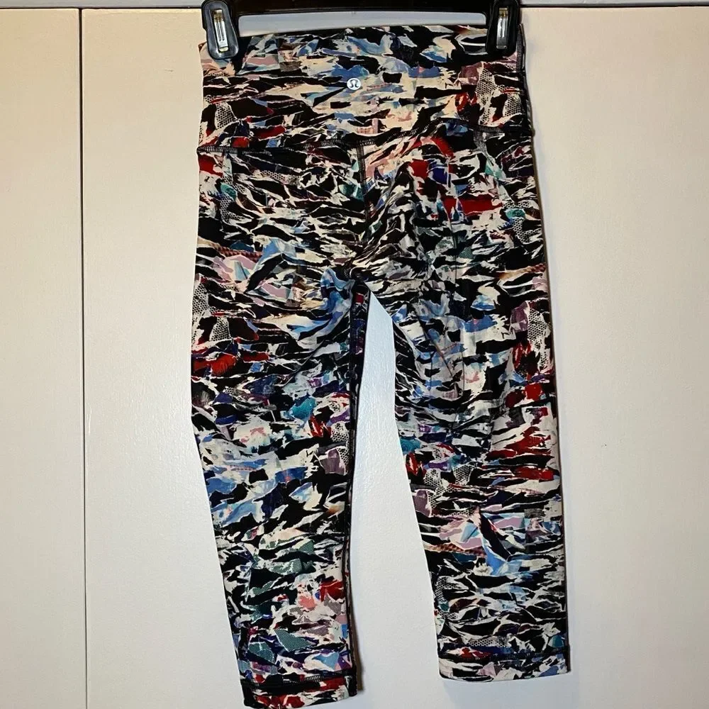LULULEMON Wunder Under Hi-Rise 1/2 Tight Culture Clash Multi Black Women’s 4